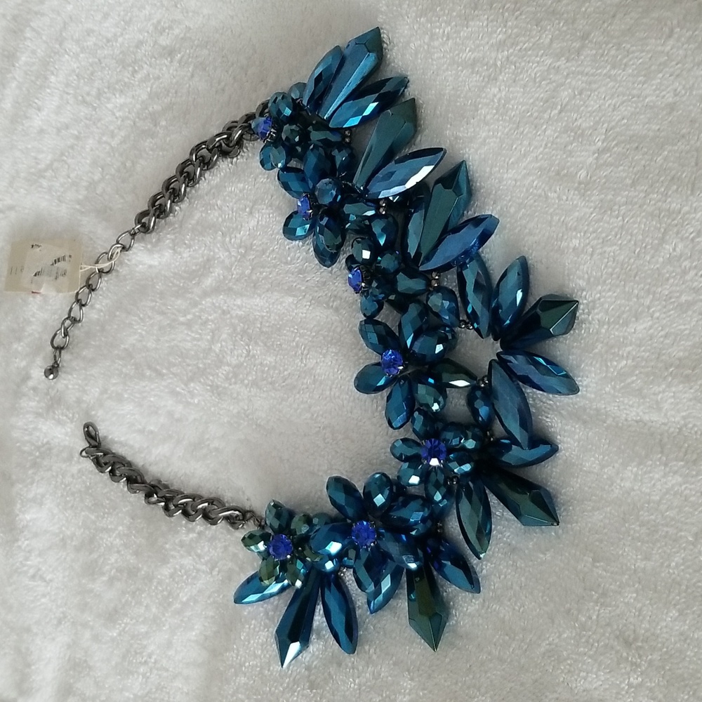 M. Haskell blue glass bead necklace